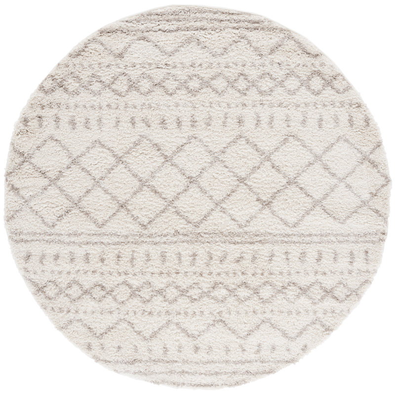 Develin Performance Chevron Rug, Round 8', Ivory/Beige