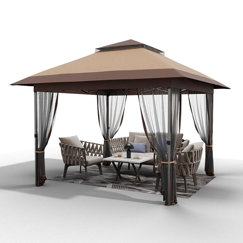 Outdoor Metal Patio , 12 ft. x 12 ft., Dark Brown