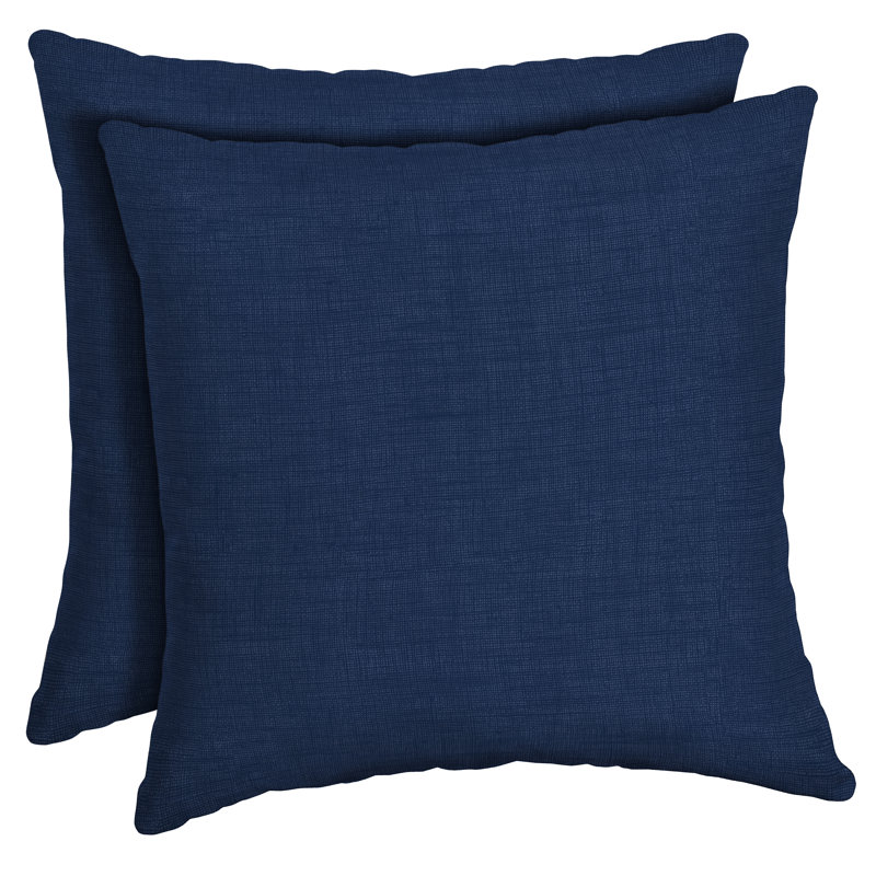 ARDEN Ruby Outdoor Square Pillow Cover & Insert, Blue Solid Color