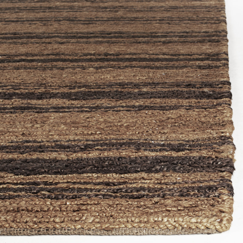 Ralph Lauren Cliff Stripe Jute, Cotton Striped Rug, Rectangle 5' x 8'