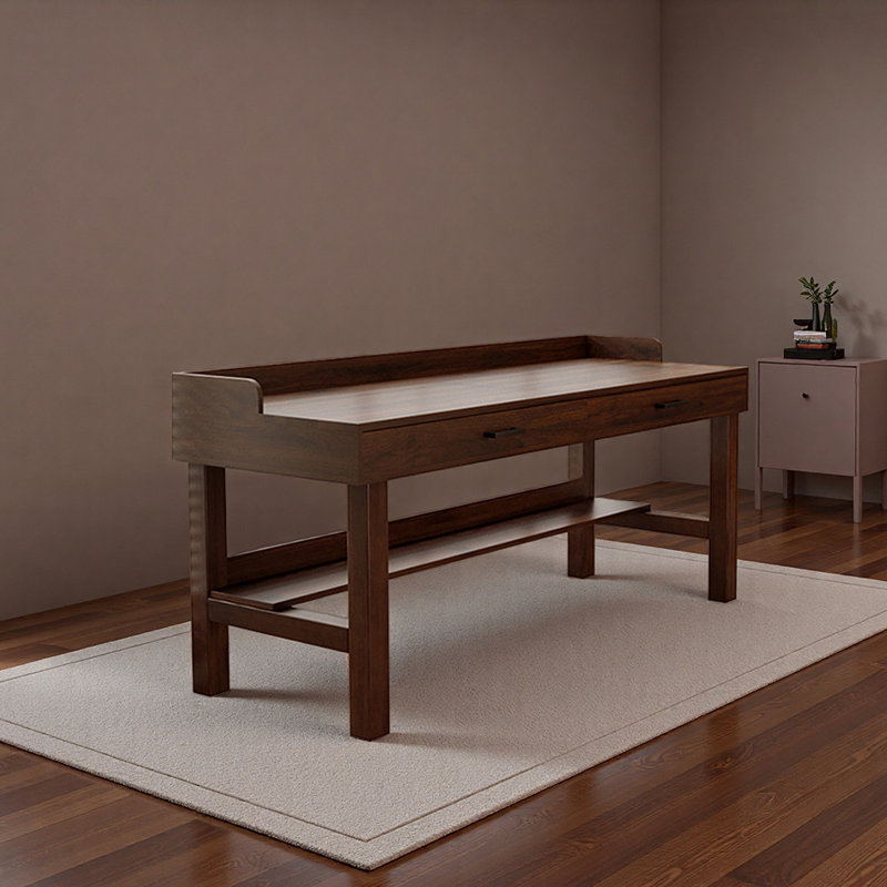 Bureau d'artisanat en bois de noyer massif, H 29,53 po x l 55,12 po x P 23,62 po