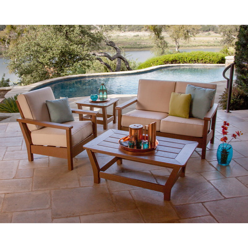 Harbour Deep Seating Loveseat, Slate Gray, Natural