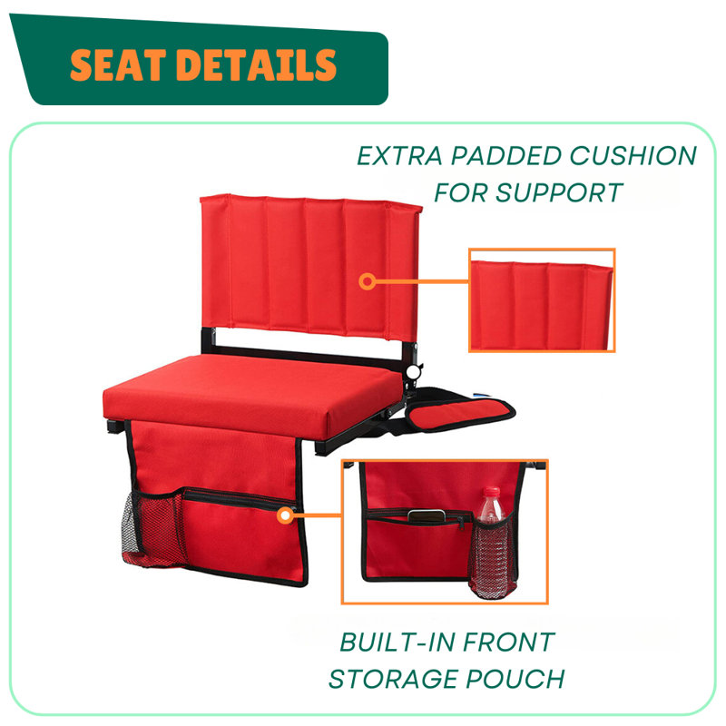 Bridgetta Folding Stadium Seat, Red