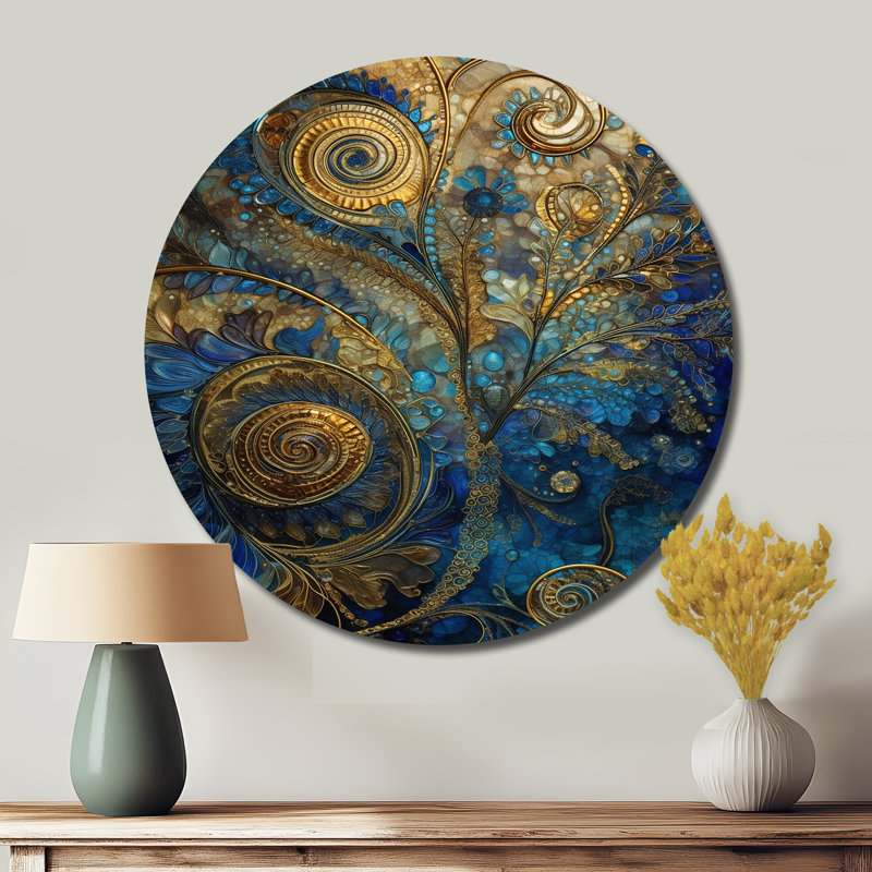 Farnham - art géométrique rond en métal, H 16 po x l 16 po