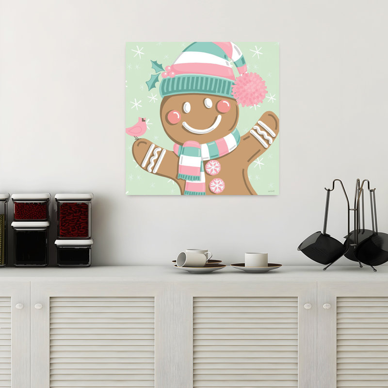 Festive Christmas, art abstrait hivernal contemporain pastel, H 18 po x l 18 po
