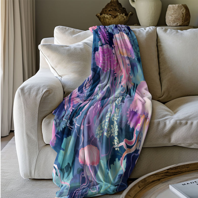 Motif de balise maritime - 1 pièce Sherpa Premium, L 50 po x L 60 po, Motifs de gelée BCBG