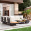 245.1Cm Wide Outdoor L-Shaped Patio Sectional Set with Cushions-1230039753
