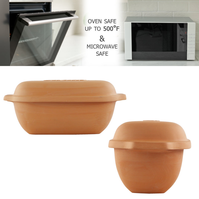 Terracotta Clay 2-Quart Loaf Pan with Lid
