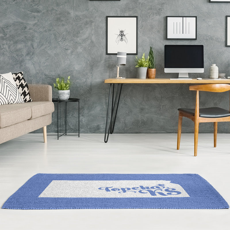 Tapis bleu topeka kansas, Rectangle 3 pi x 5 pi, Oui