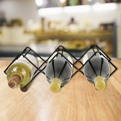 Support à vin de table autoportant pour 5 bouteilles, support à vin de comptoir, parfait pour la décoration intérieure et le support de cuisine, bar, cave à vin, armoire, garde-manger, support à vin, porte-bouteilles