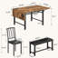 Ensemble de table de salle à manger à rallonge 4 pièces pour 3-6, 59 po avec 1 table rembourrée et 2 chaises à dossier, ensemble de table de salle à manger moderne avec rallonge pour petit espace-1692227564