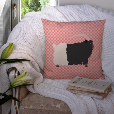 Necked Goat Check Outdoor Throw Pillow