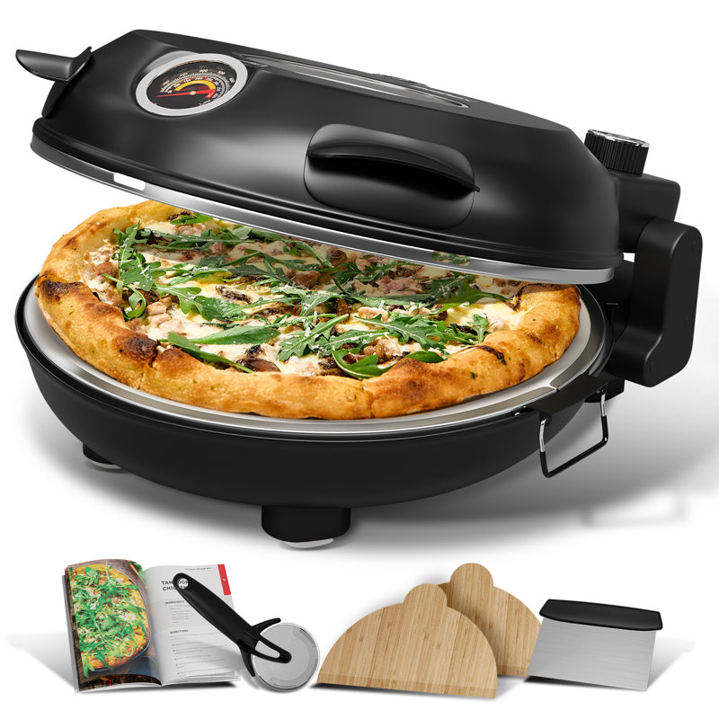 Countertop Portable Electric Pizza Oven with Accessories, Black