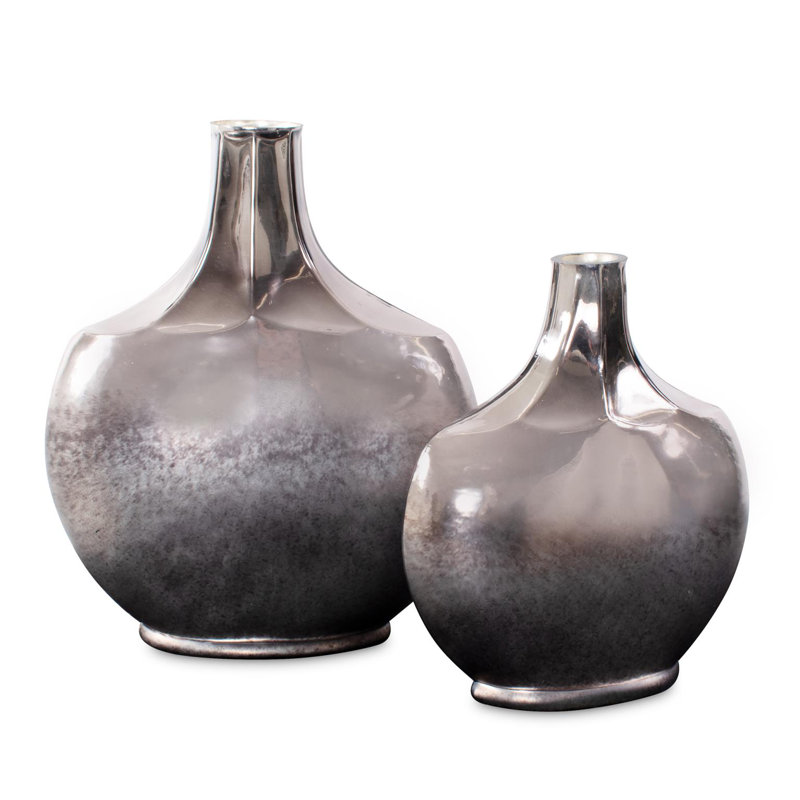 Advik Polished Silver Vase- Short, 12"