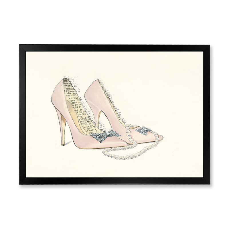 Cadre photo « glamour black diamond stiletto ii », reproduction sur toile, H 30 po x l 40 po x P 1,5 po, Cadre noir