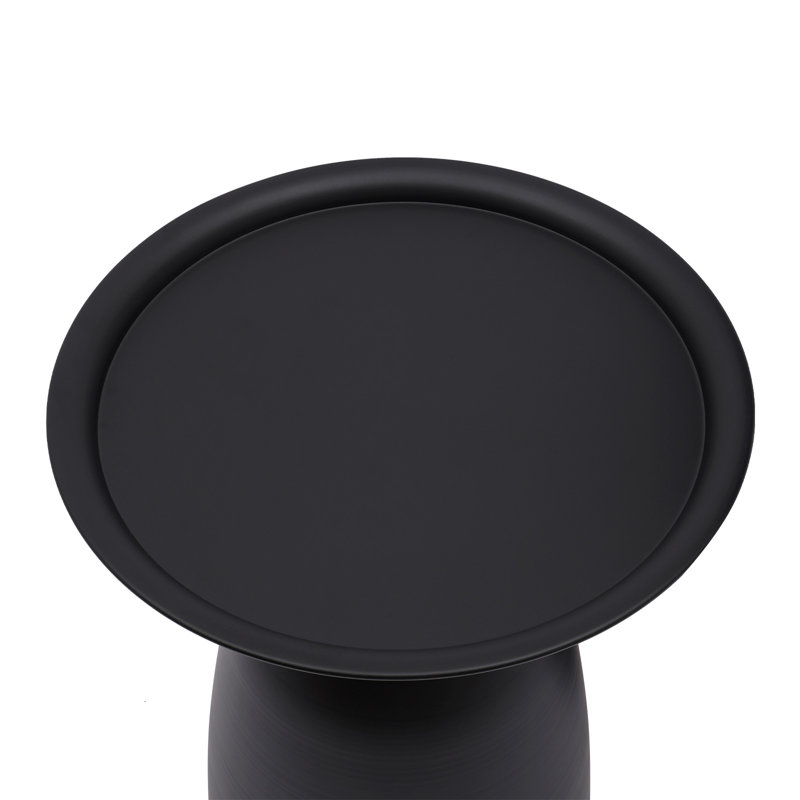 Round Side Table Set Round Coffee Table End Table Set, Black