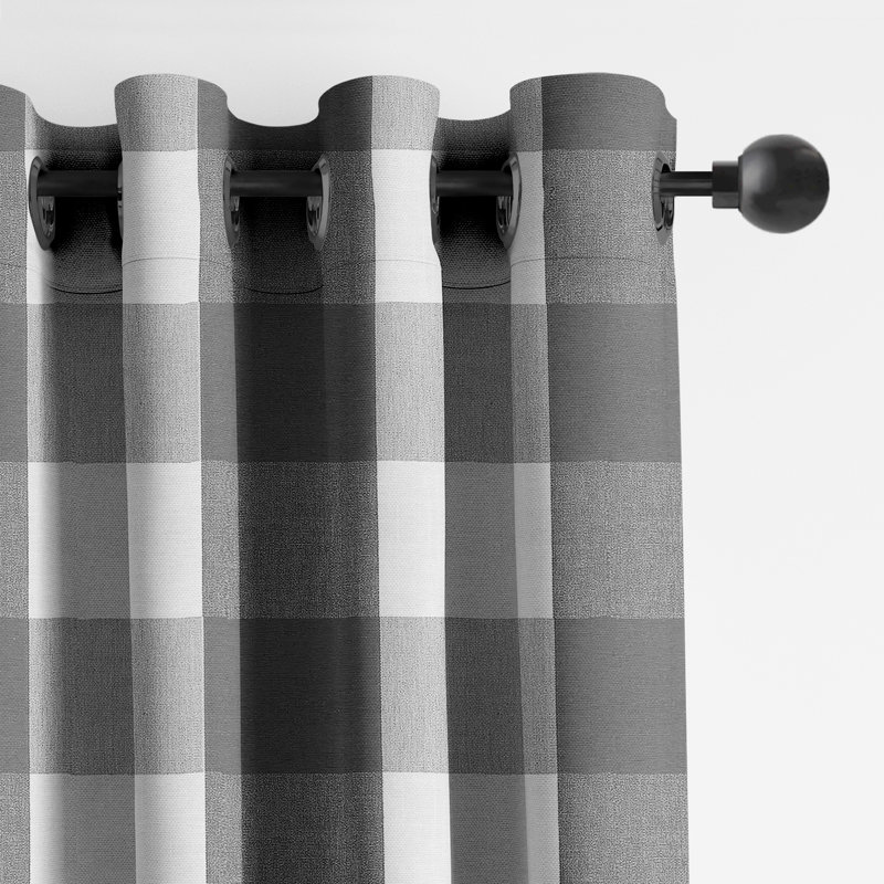 Walker Buffalo Grommet Drapery Panel Room Darkening Curtain Pair (Set of 2), Iron, 50" W x 120" L