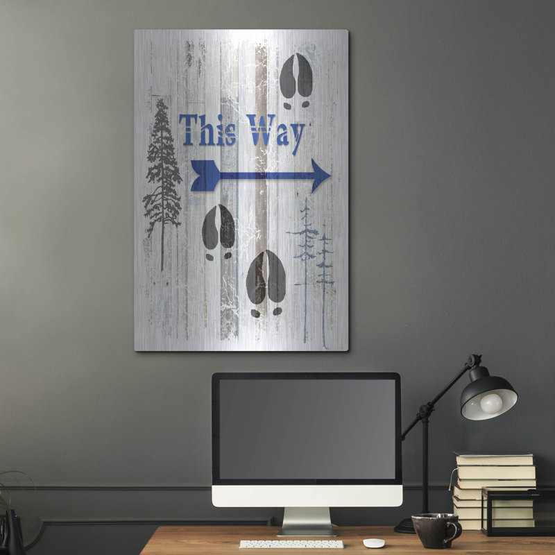«The Blue Moose - This Way I» par Lightbox Journal, art mural en métal, 16 po x 24 po, H 36 po x l 24 po