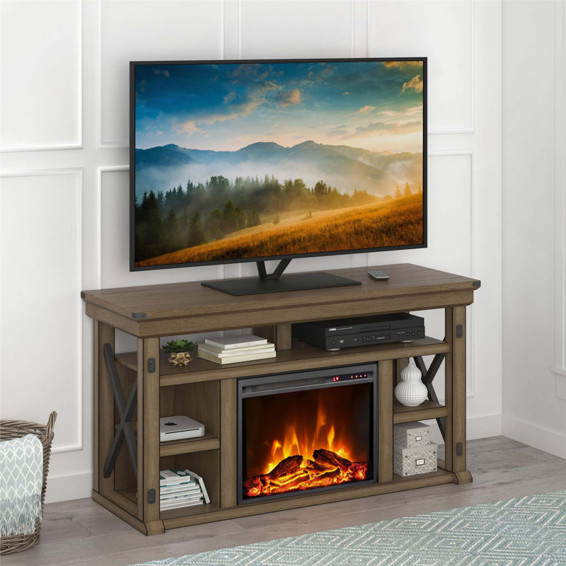 Meuble télé avec foyer pour téléviseur de 60 po ou moins