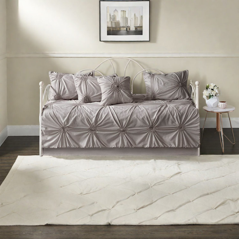 Reversible Twin Bedding Sets Polyester Tufted Modern Guest Home