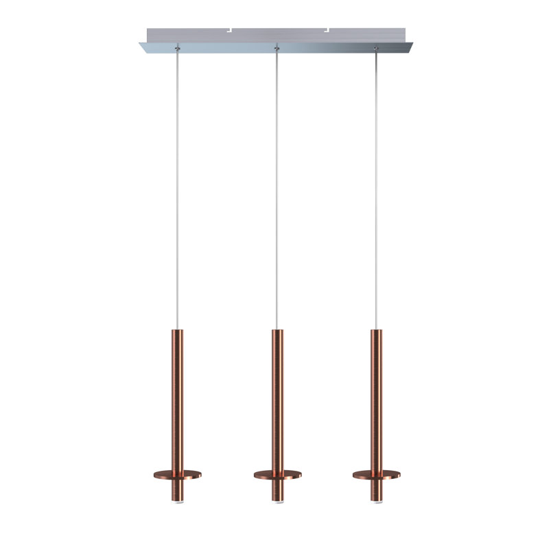 Zakaryan 3 - Light Kitchen Island Pendant, Copper