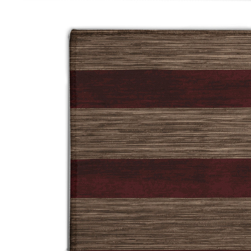 Tapis intérieur / extérieur noir HorizontalStripes, Rectangle 4pi x 6 pi
