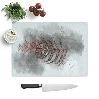Glass Leaf in The Light in Abstract Chopping Board