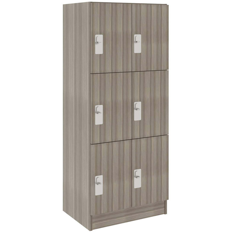 Armoire-penderie triple à neuf compartiments avec porte, 72" H x 24" W x 17" D, 6, Chêne Door County