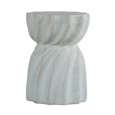 Cement Outdoor End Tables for Patio, Garden Accent Table with Faux Terrazzo, Modern Small Round Side Table for Indoor and Outdoor Use