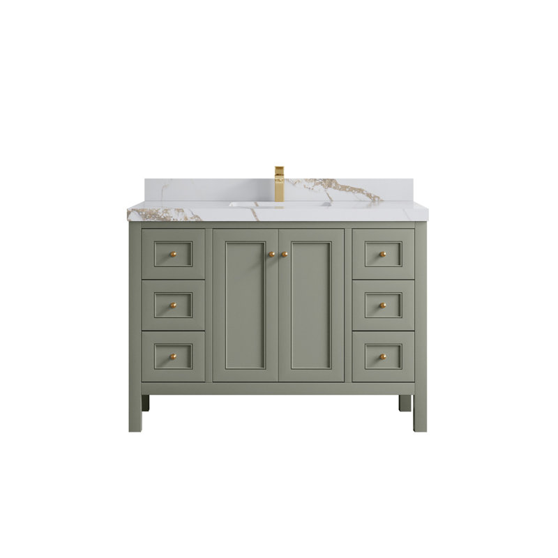 Nashville X P 22 po D Meuble-lavabo simple, Laiton Berkshire de 2 po