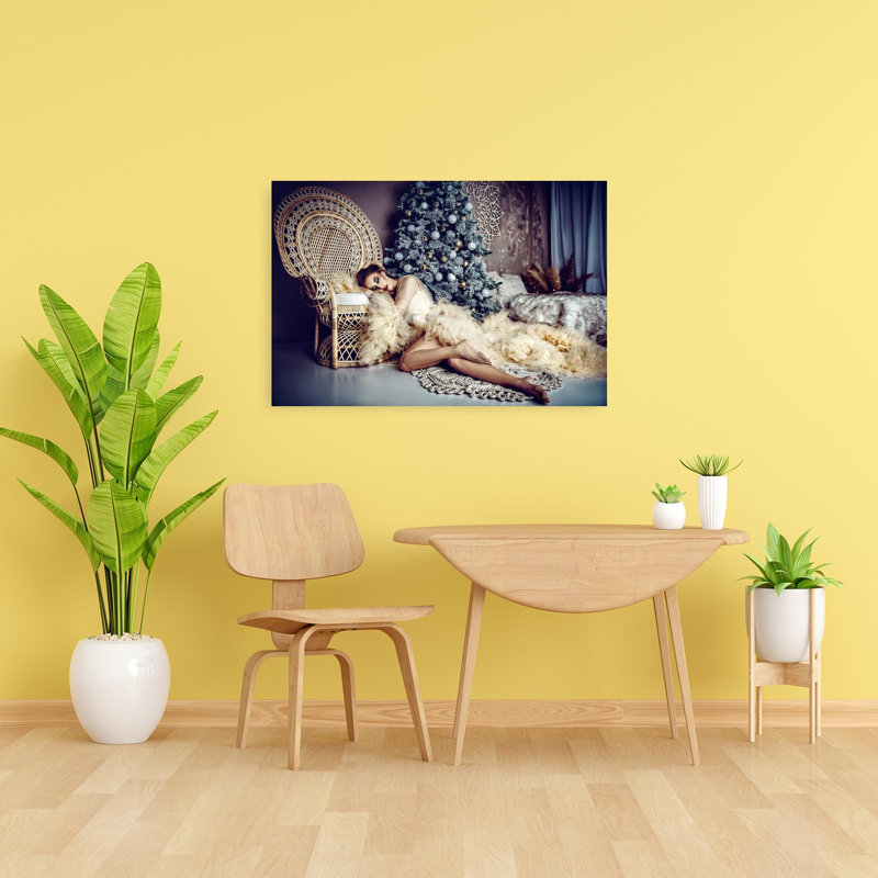 «Elegant Christmas Dream Dreamy Elegant Peaceful Christmas Tree Winter», reproduction d'art murale, 24" H x 36" W