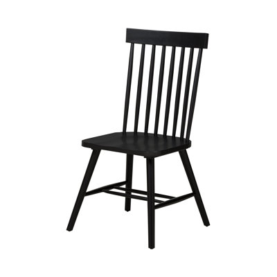 19.4" W Transitional Dining Side Chair, Black