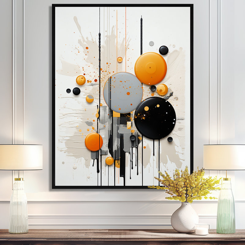 Silver Moon Rising - Minimalism Wall Art, Black Floater Framed Canvas, 40" H x 30" W x 1.5" D