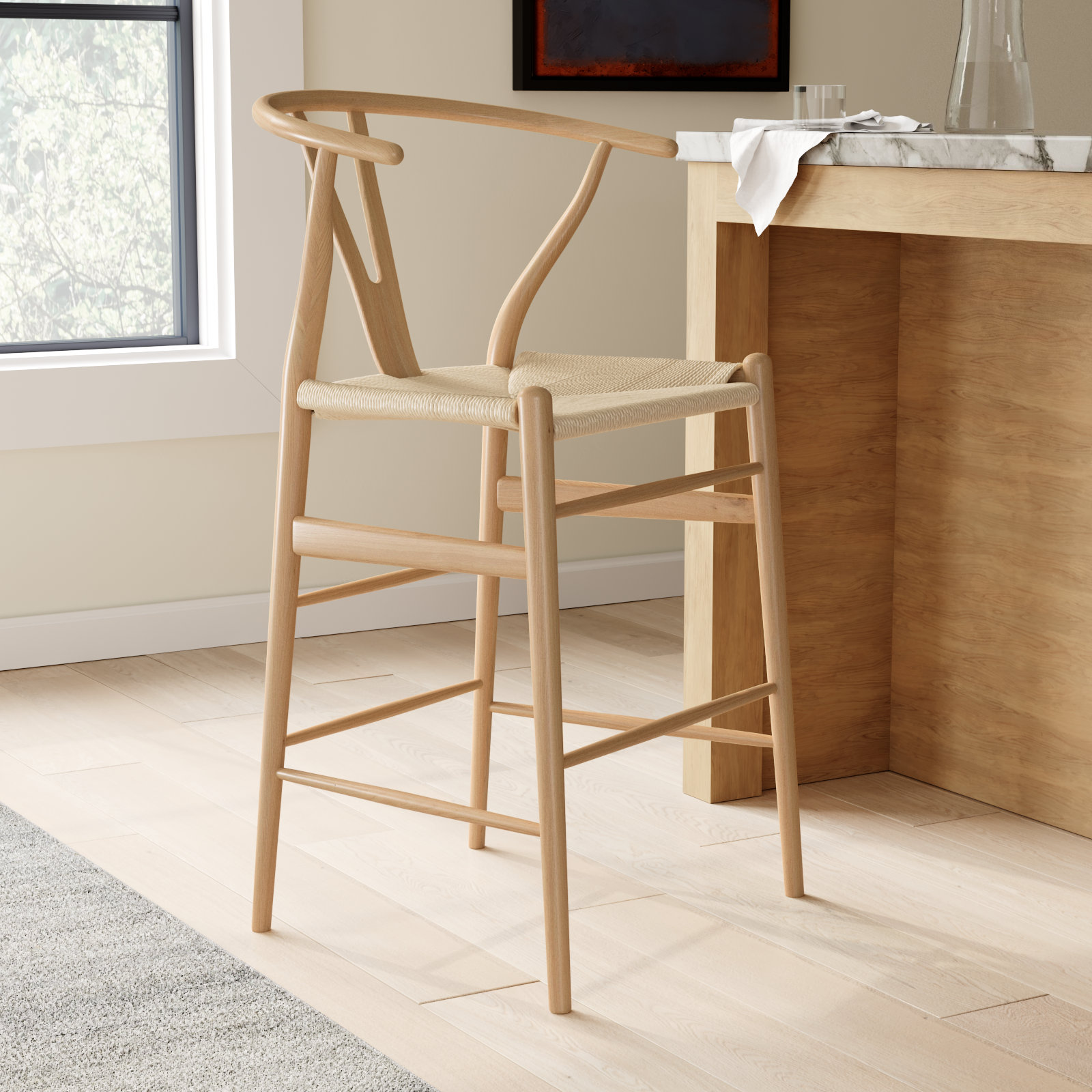 Fairbanks Bar Stool, Bar Stool (30.3" Seat Height), Natural, Natural