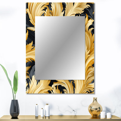 Demetru royal doré Ikat Reverie Celebrate - miroir mural Ikat, miroir décoratif Ikat, impression d'art en métal