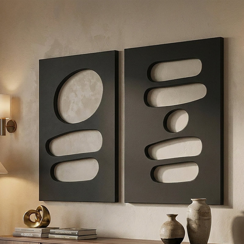 Décoration murale géométrique moderniste découpée (lot de 2)