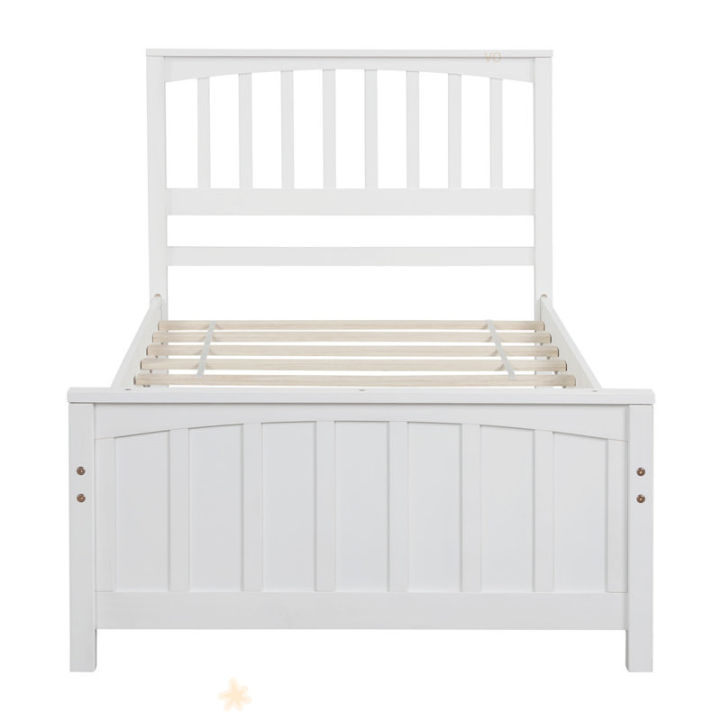 Lit plateforme en bois, Blanc