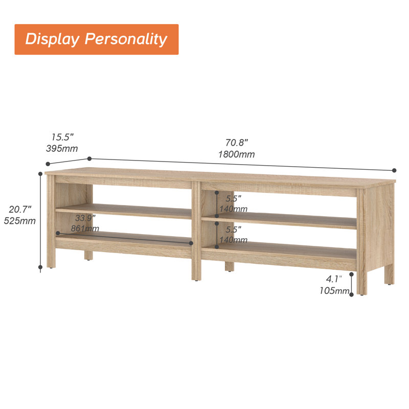 Elard Unfinished TV Stand for TVs up to 75"