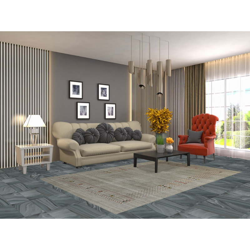 Tapis tribal en laine de style Gabbeh 5 x 8