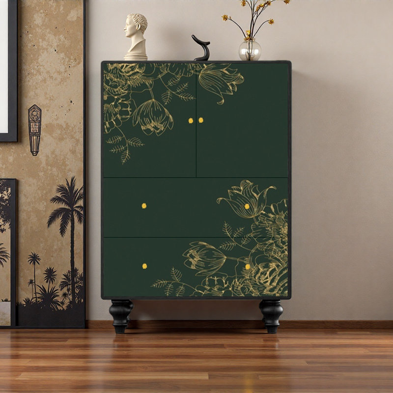 Retro Aesthetic Entryway Drawer Cabinet