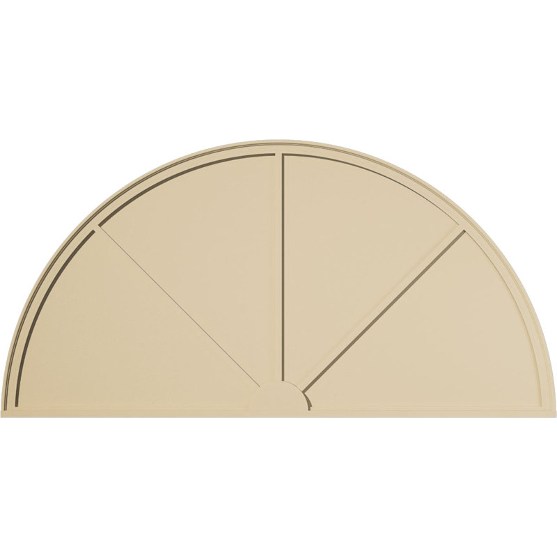 Demi-rond signature fronton en uréthane, brun clair apprêté, 84 po x 42 po x 2 po, Aucune, 3 rayons