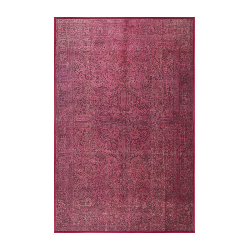 Tapis traditionnel rouge / mauve Guccione, Rectangle 6 pi x 9 pi