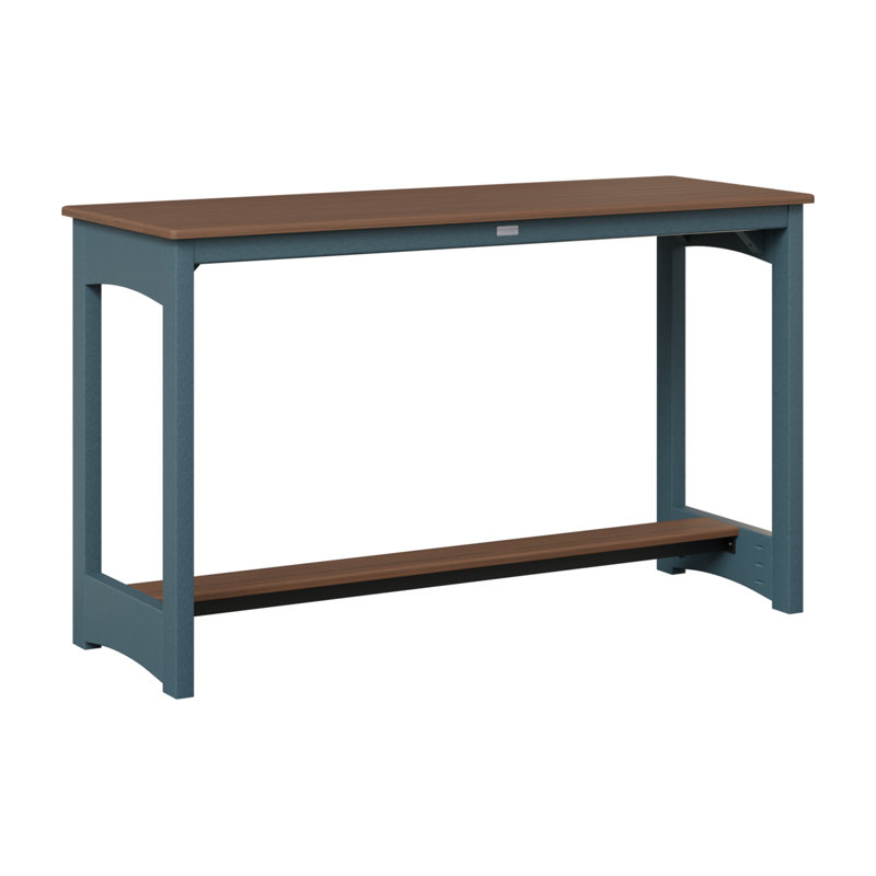 Balcony Outdoor Bar Table, Slate, 35.5" H x 60" W x 22" D, Brazilian Walnut