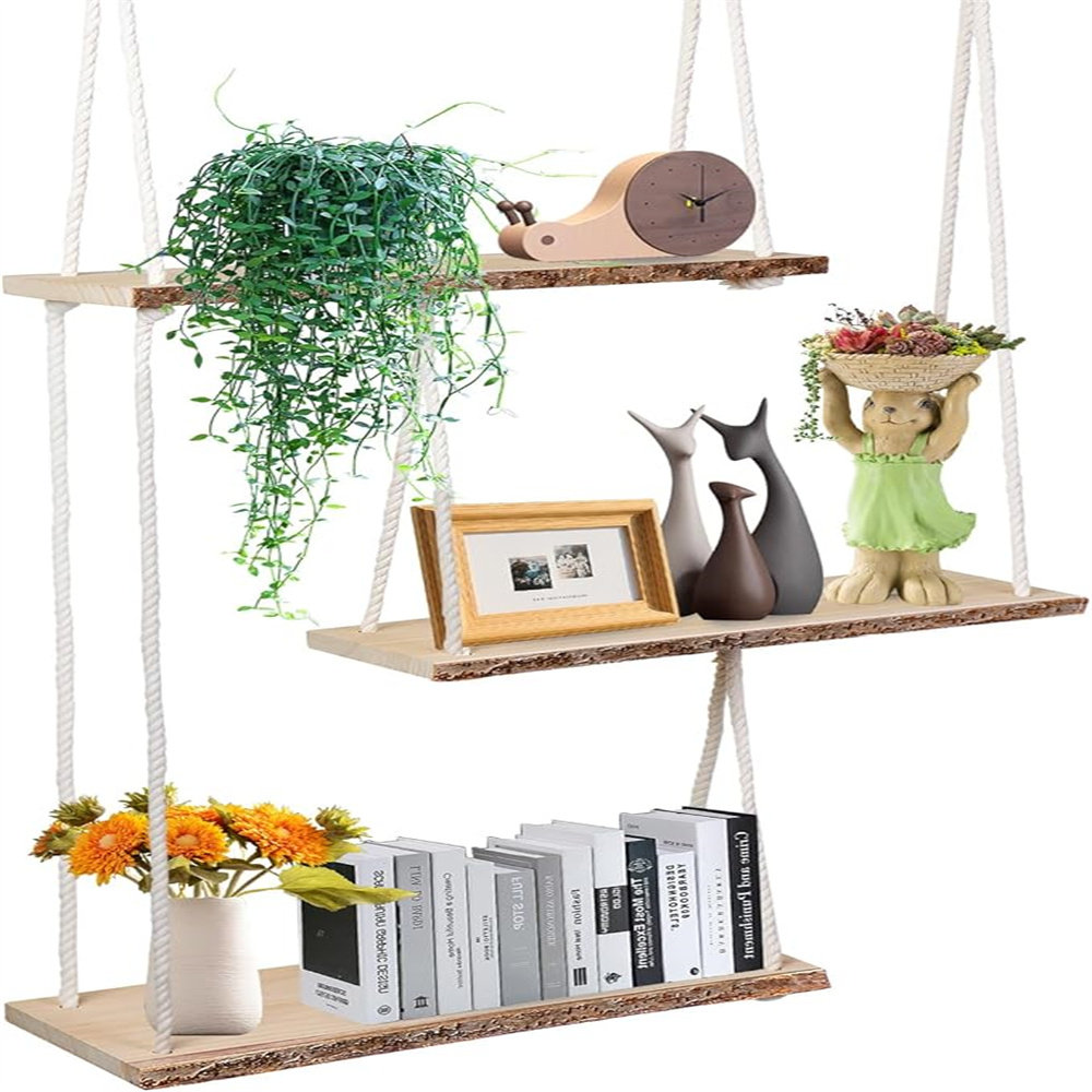 Surprising Wood Hanging Shelves Images