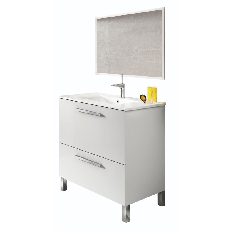 Dishaun 80cm Single Bathroom Vanity Base Only, White