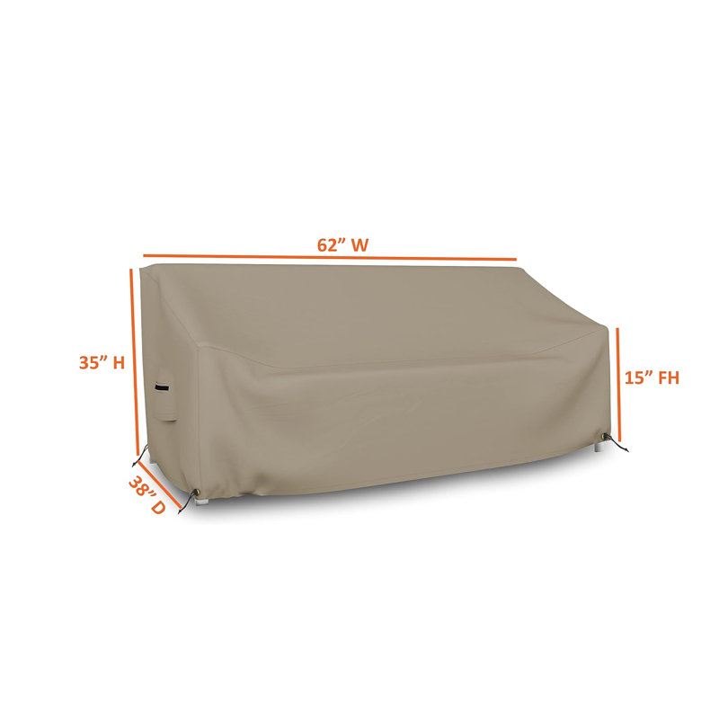 Outdoor Patio Bench Cover, Beige, 88.9cm H x 157.5cm W x 96.5cm D