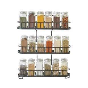 Adhesive Spice Rack Wall Mount, No-Drill, Clear Acrylic Spice Rack  Organizer with Shelf Ends [3 Pack 15 Floating Shelves] Strong, Sturdy 