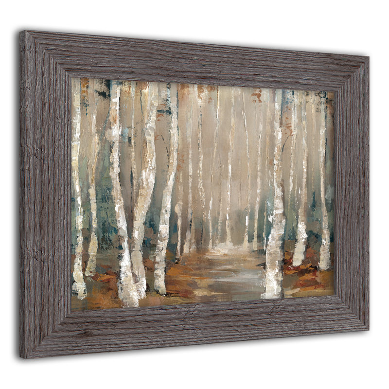 Birch Tree Landscape, reproduction encadrée, gris, H 11 po x l 14 po x P 0,75 po