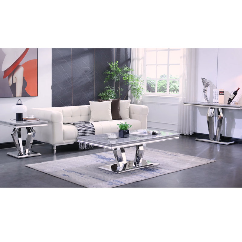 Georgiy Coffee Table, Gray/Silver