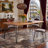 Wood & Metal Rectangular Dining Table